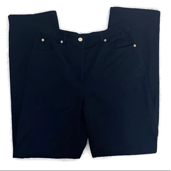 St. John Sport Women's Dark Blue Denim 5 Pocket Straight Leg Jeans Size 8 - Picture 2 of 7